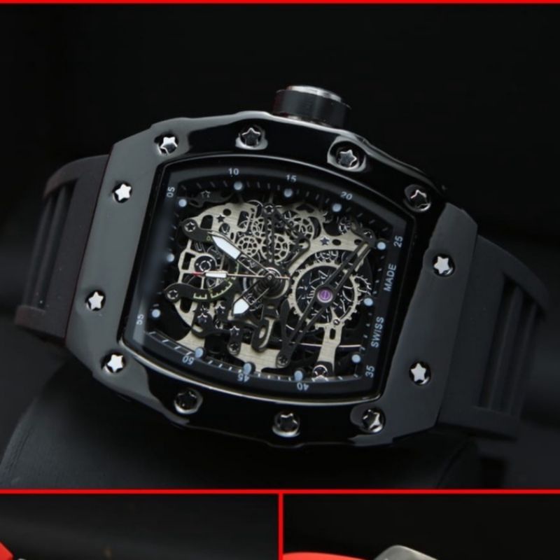 COD JAM TANGAN PRIA DAN WANITA RM RUBBER PREMIUM DIAMETER 4,2CM||JAMTANGANFASHIONMURAH/JAM PREMIUM C