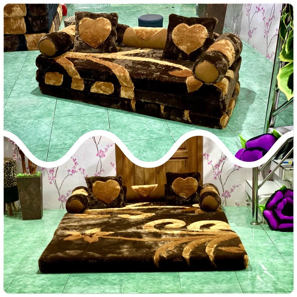 Sofa Bed Bulu / Sofabed Bulu Rasfur Karakter / Sofa Lipat Kursi