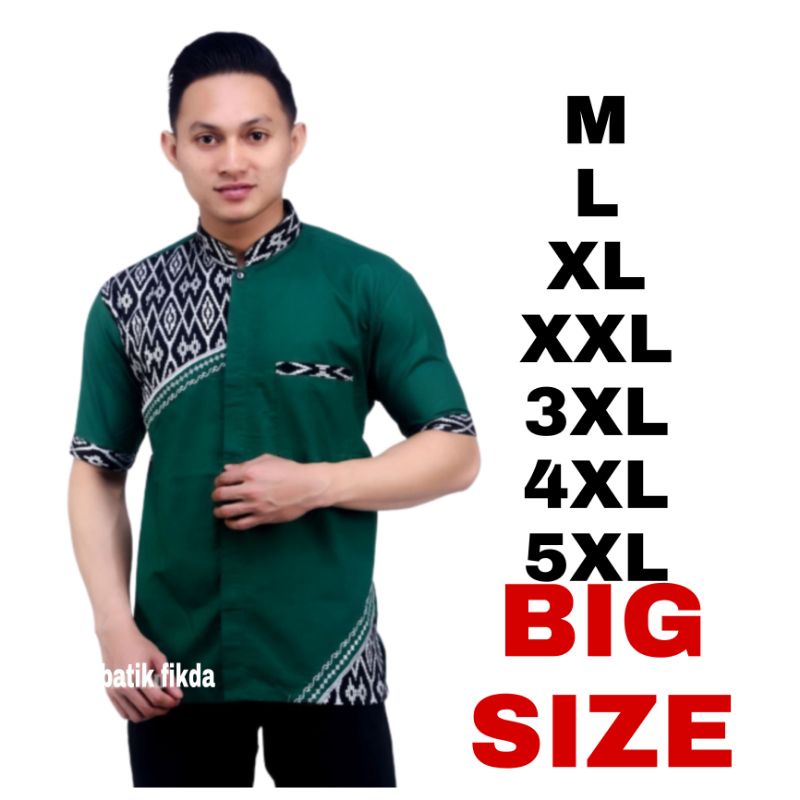 FIKDA Batik KOKO  Jumbo M / 5XL koko  Lengan Pendek Motif 30 MURAH BATIK JUMBO