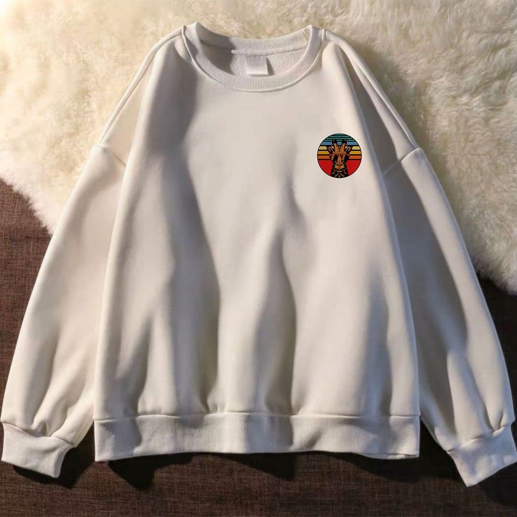 SWEATER UNISEX OVERSIZE GIRAFECO /// CREWNECK SIZE M TO XXL PREMIUM /// ATASAN FLEECE TEBAL KEKINIAN TERBARU''