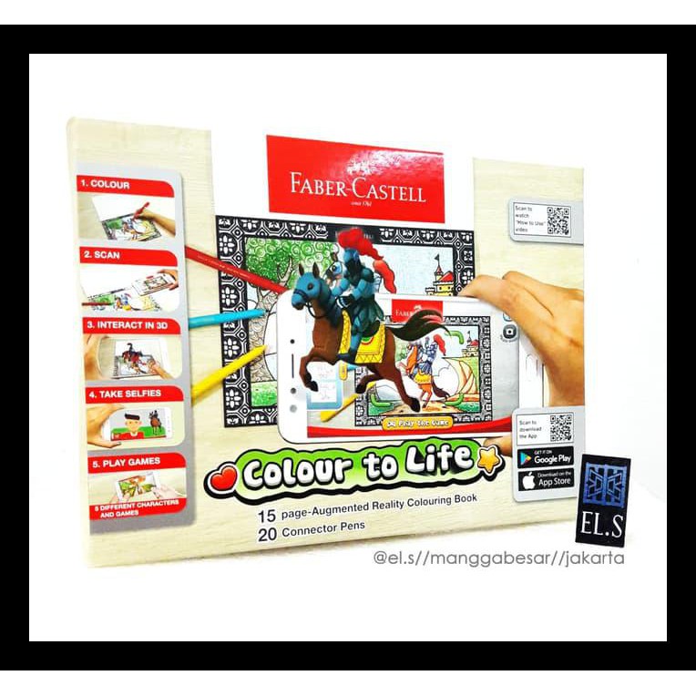 

READY STOK FABER CASTELL COLOUR TO LIFE GAME COLOR CONNECTOR PENS COLOURING BOOK PERALATAN MELUKIS