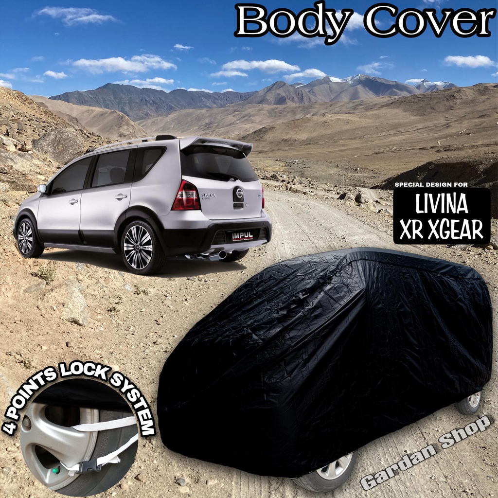 Sarung Mobil LIVINA XR XGEAR Hitam POLOS Body Cover Livina Xr Xgear Full Black