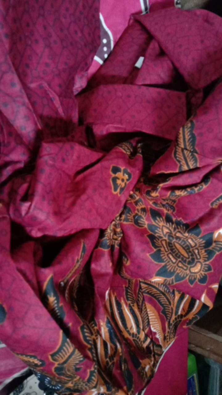 Batik Couple Keluarga Sania Ruffle Ori Ndoro Jowi Dnt Motif Bara Api Merah