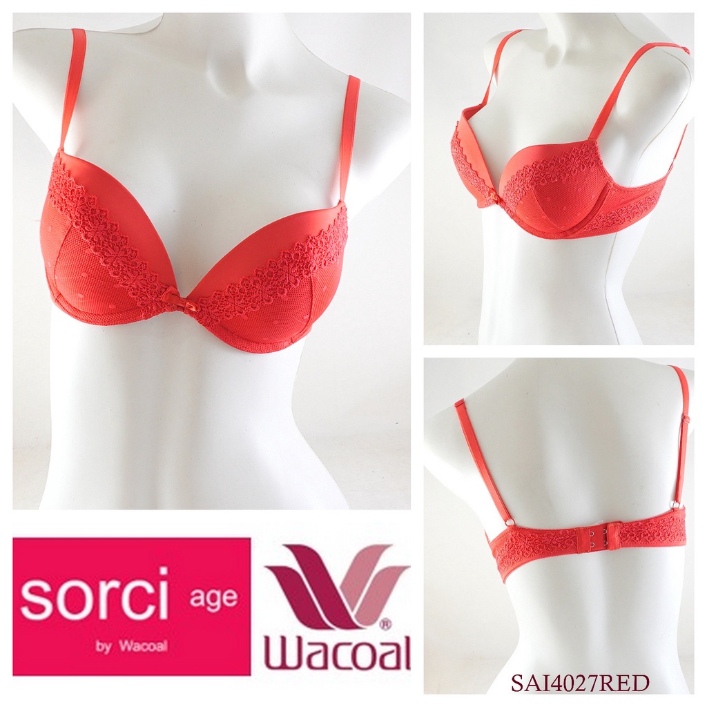 Bra Wanita Busa Tipis Kawat SORCI AGE BY WACOAL Underwear / Pakaian Dalam / BH SAI4027RED