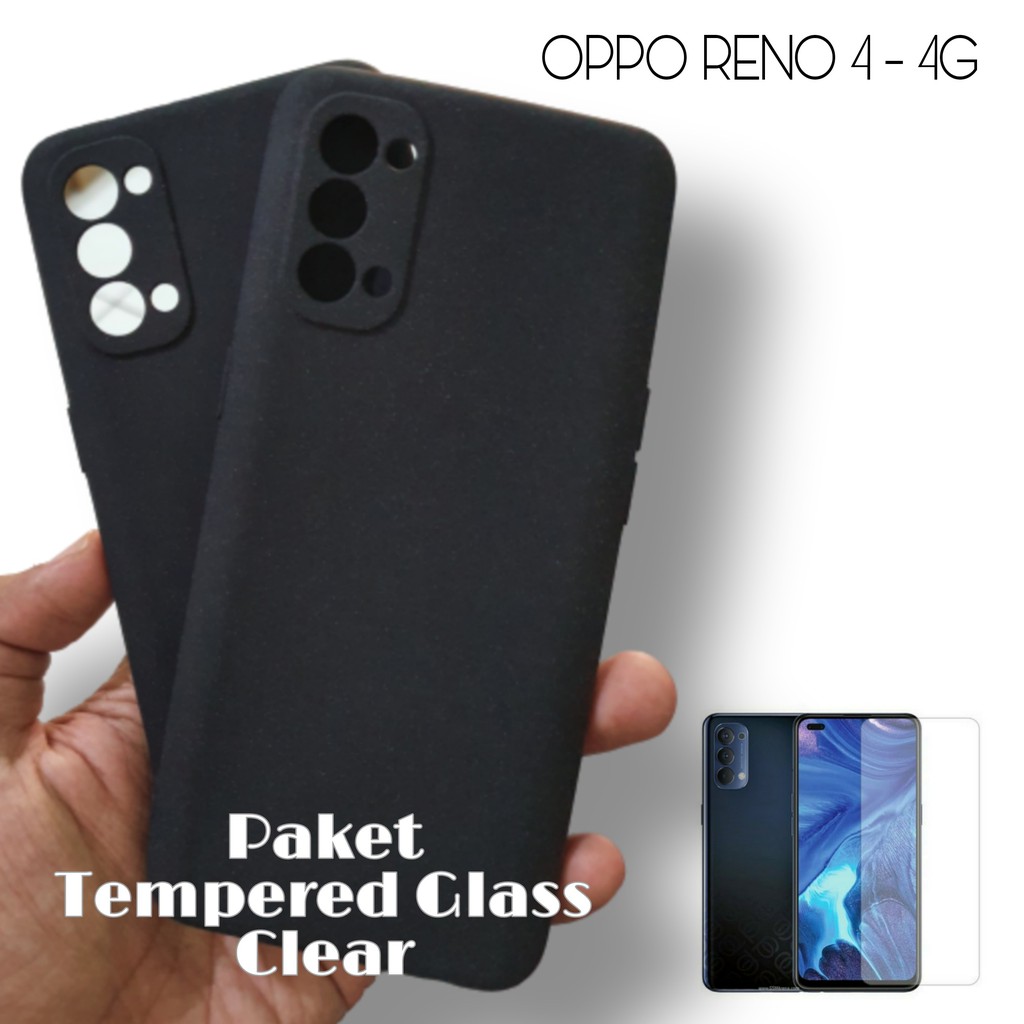 Softcase Oppo Reno 4 Matte Case Handphone Paket Pelindung Layar Clear Reno 4 Versi Indonesia