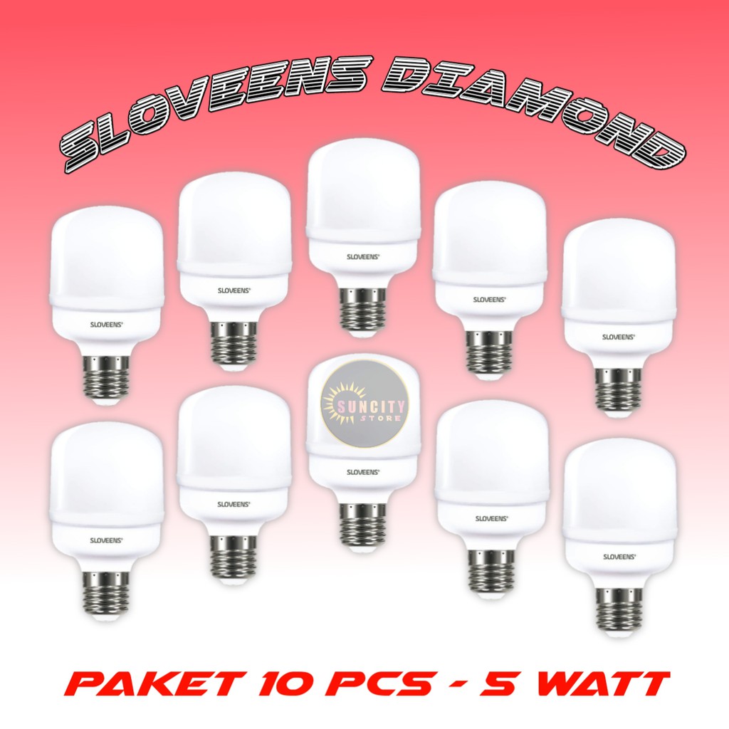 Paket 10 Pcs Sloveens Diamond Lampu Bohlam LED Capsule 5 Watt - Cahaya Putih