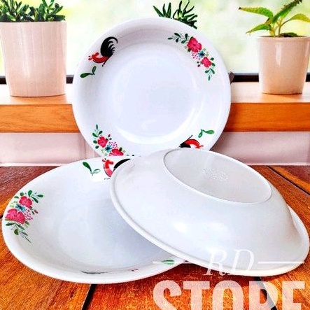 PROMO 3.PCS PIRING MAKAN CEKUNG MELAMINE MOTIF AYAM