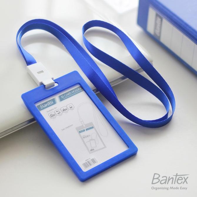 

Bantex ID Card Holder Lanyard | Name Tag Portrait Cobalt Blue #8865 11
