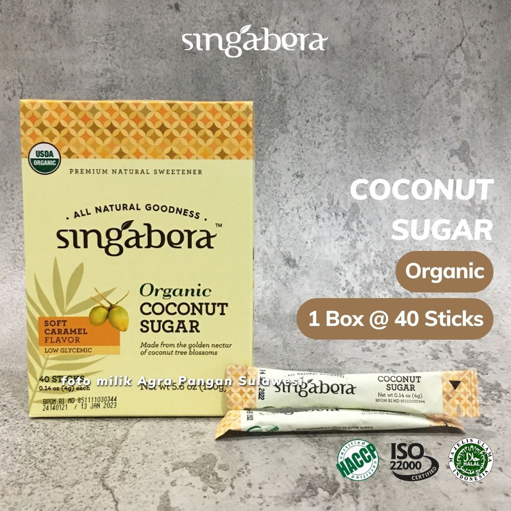 

Organic Coconut Sugar Singabera | Gula Kelapa Organik Stick Sachet Rendah Glisemik Vegan Friendly