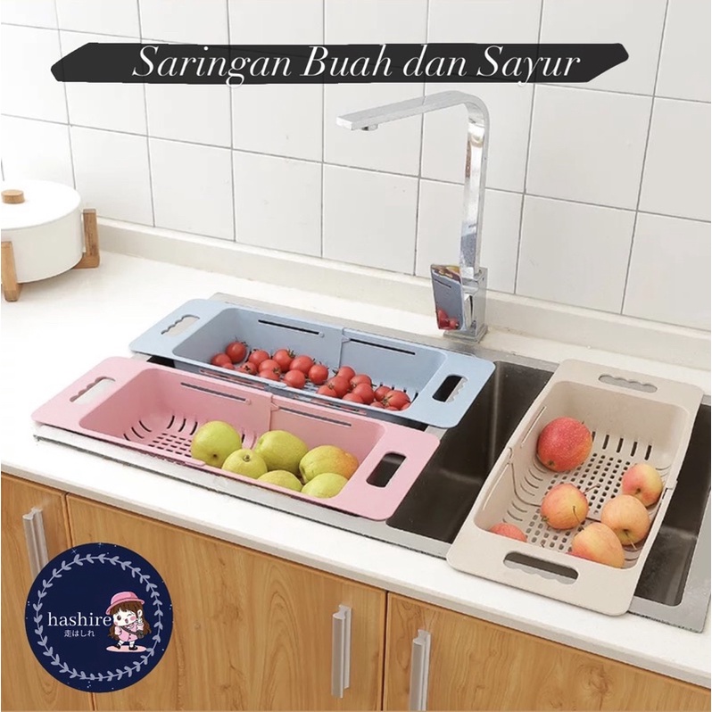 KERANJANG TIRIS WADAH KOTAK SARINGAN TEMPAT CUCI BUAH SAYUR PIRING DRAIN BASKET WASTAFEL DAPUR