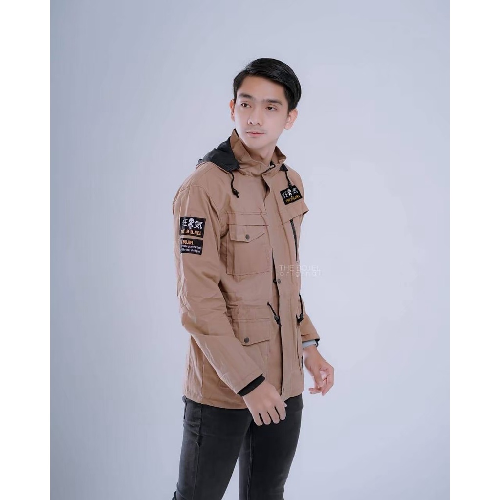 Jaket parka pria kanvas warna MOCCA SIZE L  XL - Jaket parka pria tebal - Jaket parka pria terbaru -