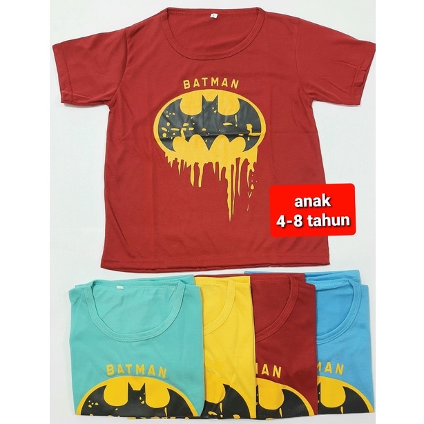 Kaos Anak laki laki 4 - 8 tahun oblong pakaian atasan baju cowok bat murah grosir