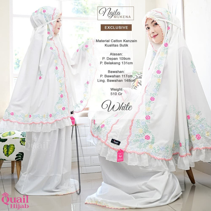 TERLARIS MUKENA NAJLA KATUN BORDIR REMPEL ORI QUAIL HIJAB