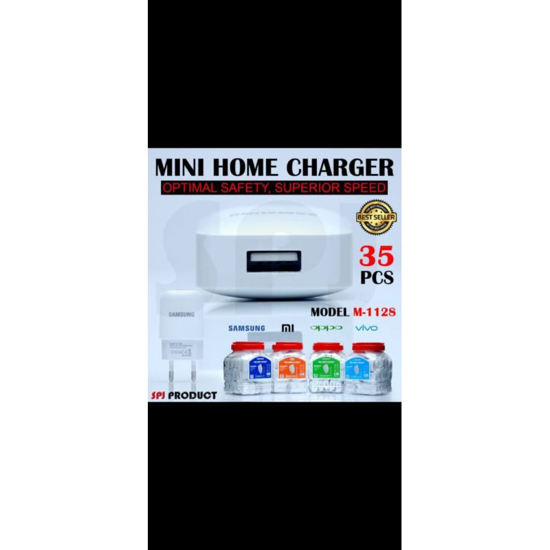 Batok Charger / Travel Adaptor Brand M-1128 1 Toples isi 35 Pcs - harga Per PCS