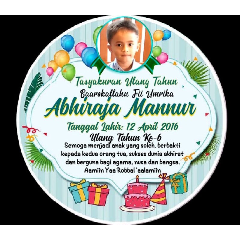 STIKER LABEL TUMPENG MINI ACARA ULANG TAHUN