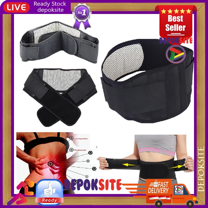 Sabuk Terapi Perut Pinggang Back Support Korset Pemanas Turmalin Tourmaline Pelangsing Hot Waist