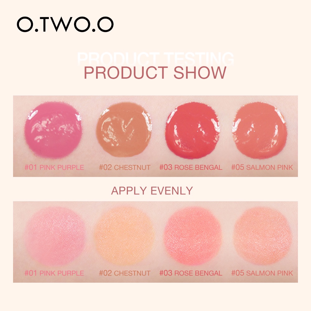 O.TWO.O Liquid Blusher On Long Lasting Natural Blusher Face Cheek Make Up