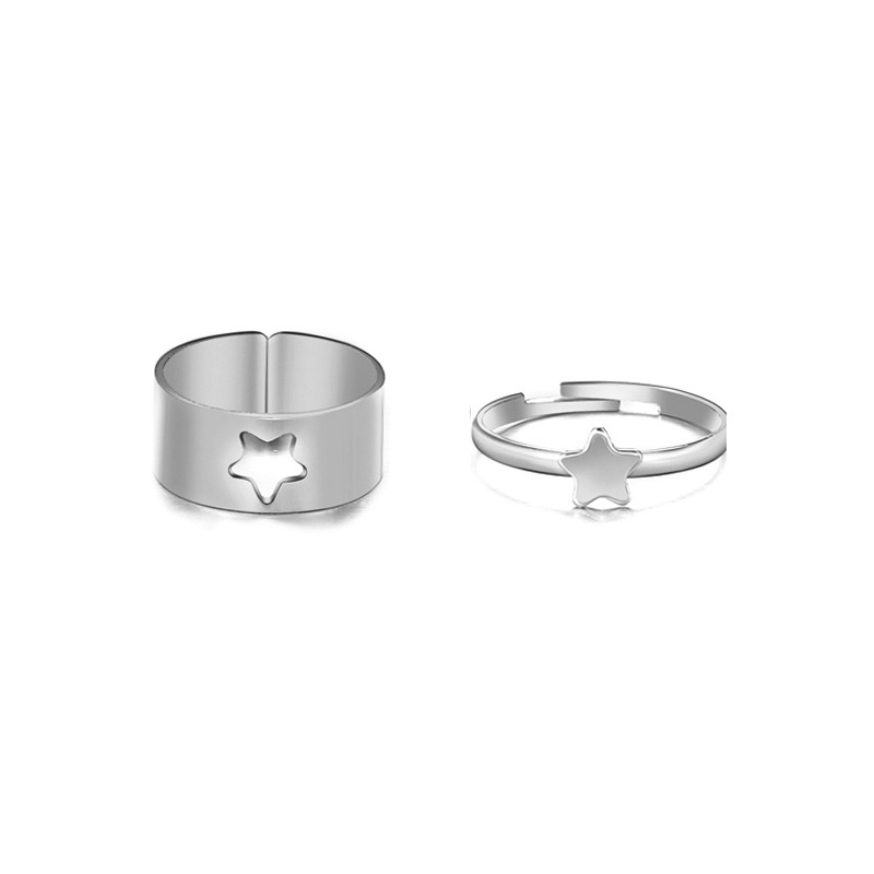 2pcs / Set Cincin Aneka Desain Untuk Wanita | Butterfly Cincin Pasangan Desain Kupu-Kupu Gaya Punk | Cincin Bahan Stainless Steel Untuk Hadiah