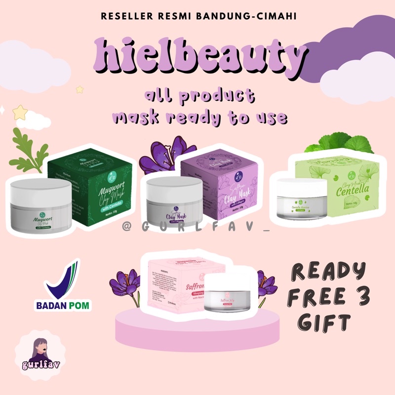 [READY] Hielbeauty saffron jelly sleeping mask Centella claymask saffron mugwort claymask 10gr BPOM