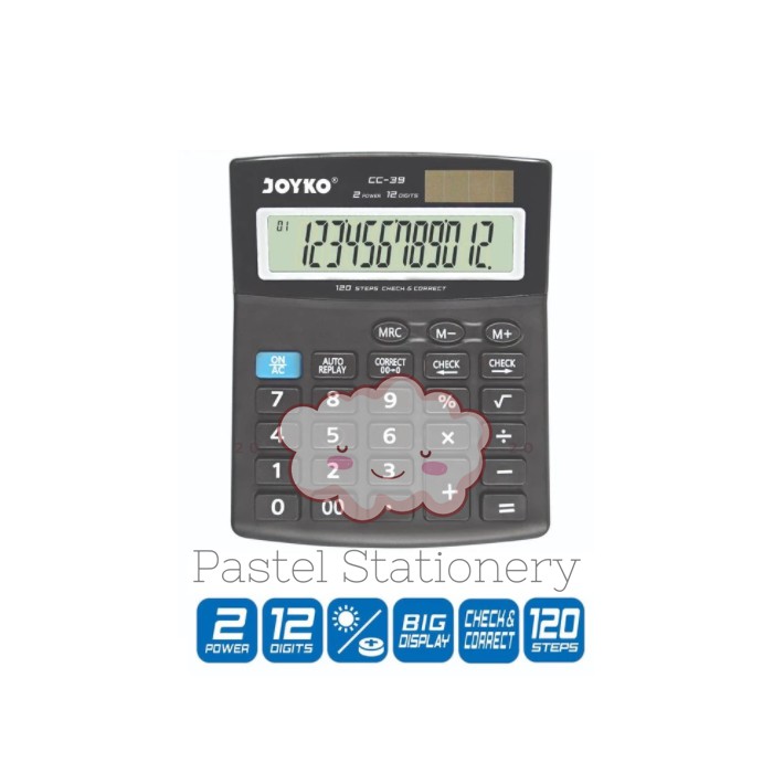 

Calculator Pasar Joyko CC-39 - Kalkulator 12 Digits Check Correct