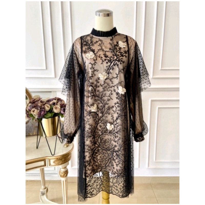 (Preloved) Makaio - Tunic Black Gold Size M
