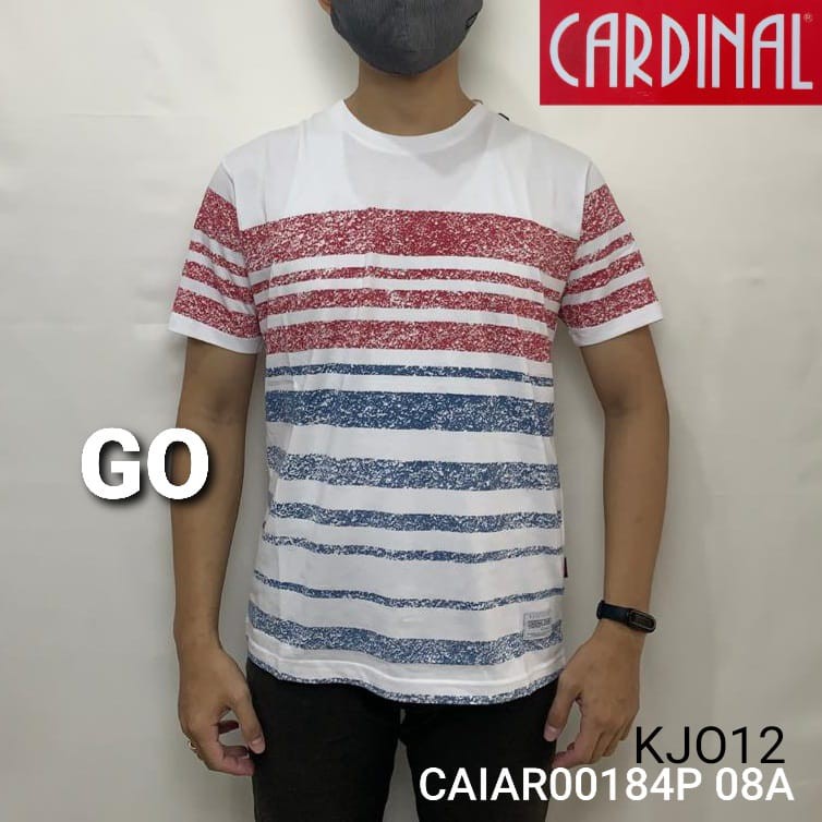 gof KJO CARDINAL JEANS KAOS T-Shirt Cowok Baju Reguler Slimfit Cowok Lengan Pendek Bermotif