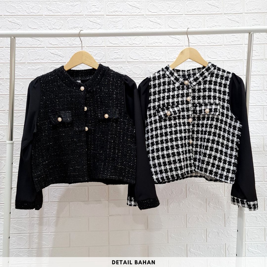 4503 jenniez plaid cardi import button blouse