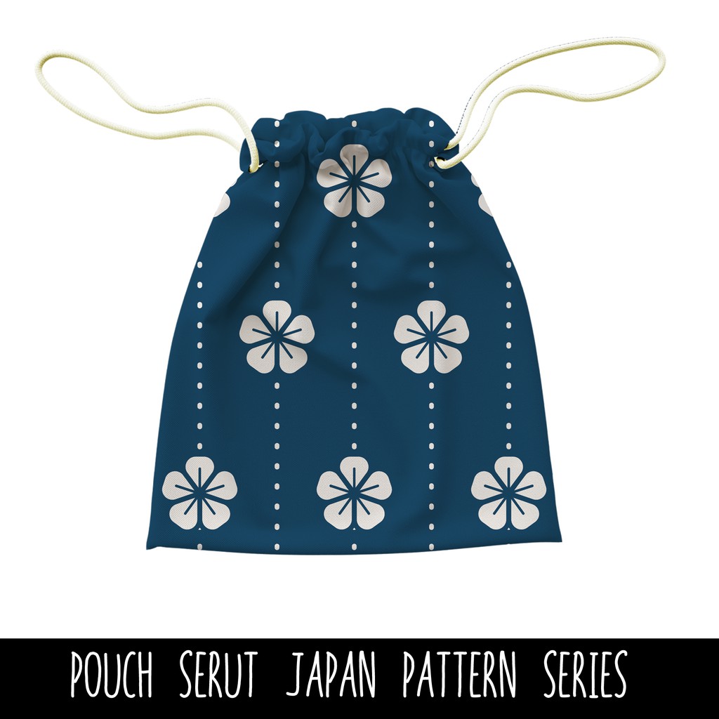 Full Print Pouch Serut Japan Pattern Bisa Request Tulisan