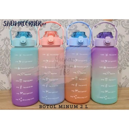 SHENAR BOTOL MINUM MOTIVASI 2 LITER (FREE STIKER) / BOTOL MINUM VIRAL / BOTOL MINUM ANAK, SHENARCORNER168