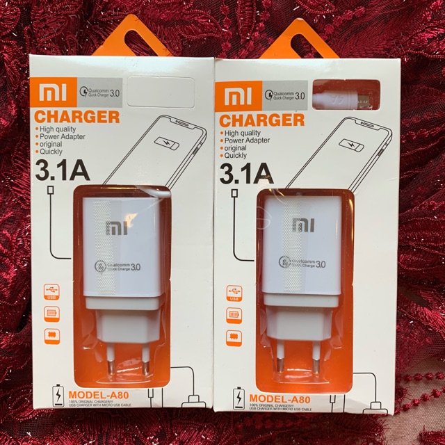 Charger A80 XIAOMI 3A / charger XIAOMI 3.0 qualcomm quick charge