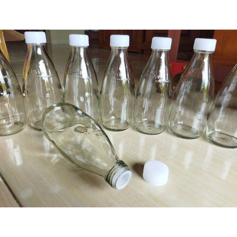 Botol Kaca 250ml / Botol Madu / Botol Unik / Botol Soda 250ml / Botol Kecil / Botol Beling