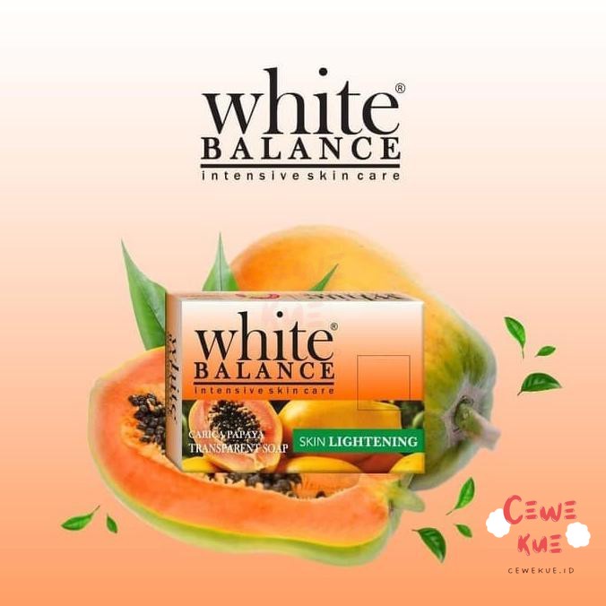 (CEWEKUE) WHITE BALANCE CARICA PAPAYA TRANSPARANT SOAP - SABUN BATANG PAPAYA TERBAIK