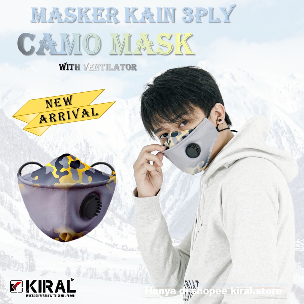 Masker Kain Distro Camomask Pria Cowok Motif Premium 3ply Korean Style Keren Camo Mask Respirator 3D