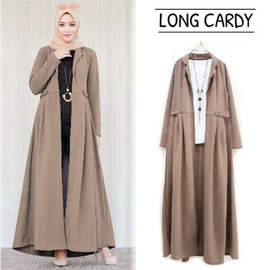 LONG BLAZER OUTERWEAR WANITA WARNA COKLAT SUSU BAHAN BABYTERRY ORIGINAL TEBAL ELEGAN GOOD QUALITY