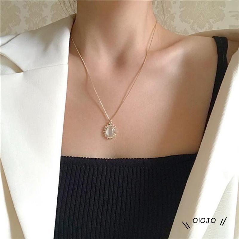 Kalung Opal Gaya Retro Untuk Hadiah Ulang Tahun Wanita ol2