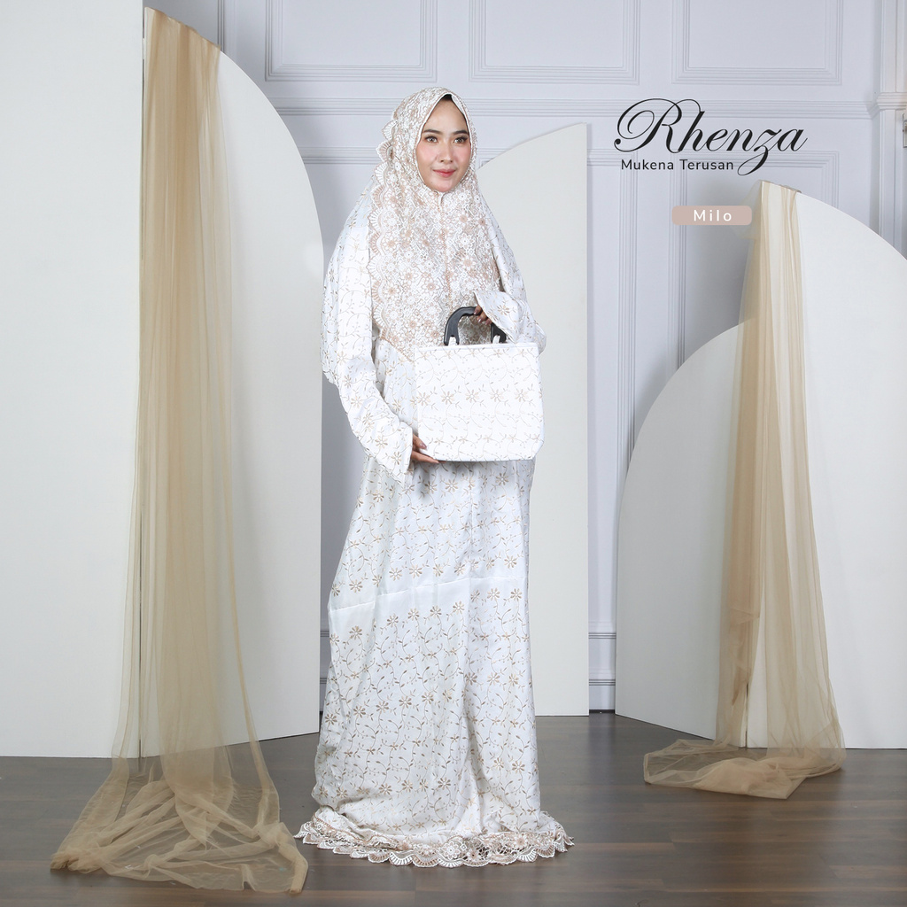 Mukena Terusan Dewasa Prada Rhenza Semi Jumbo Varian Milo