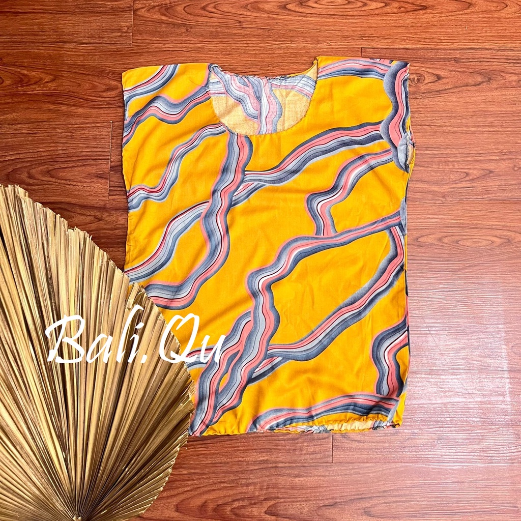 Baju Atasan XL Rayon Motif Bali-MUSTARD VANESSA