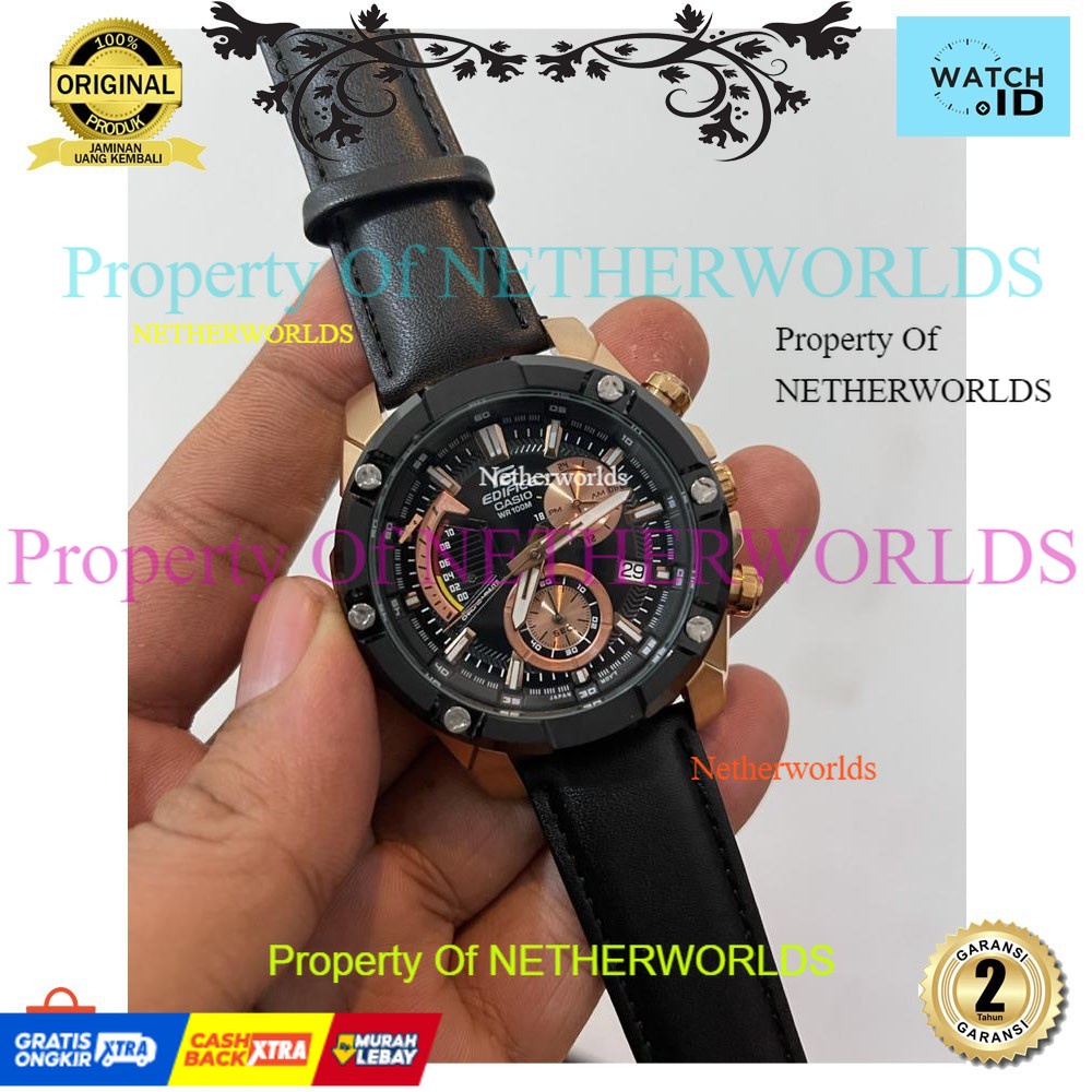 CASIO EDIFICE EFR 559 LEATHER STRAP ORIGINAL BOX SIZE 45 MM By Toko Netherworlds