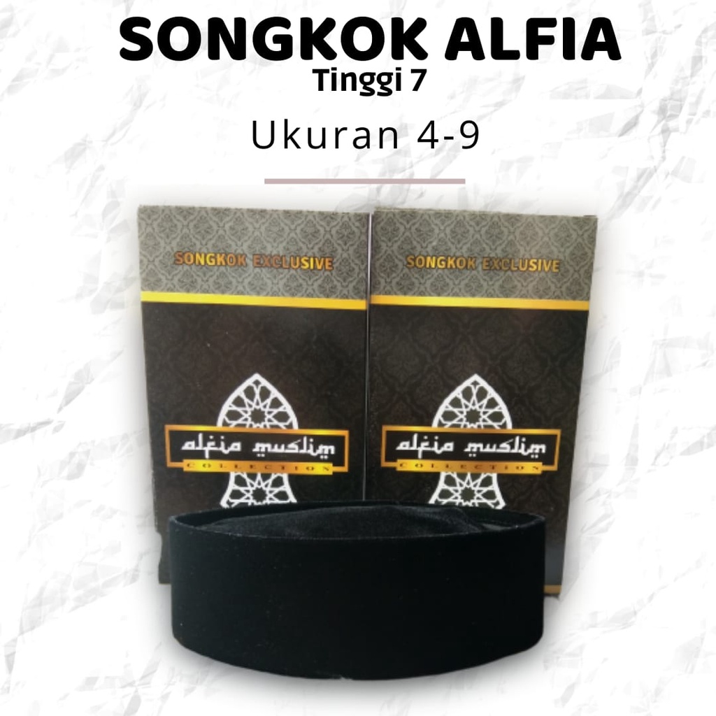 Songkok Alfia / Songkok Hitam / Peci Hitam / Kopyah Hitam / Kopiah Hitam / Peci Tinggi 7