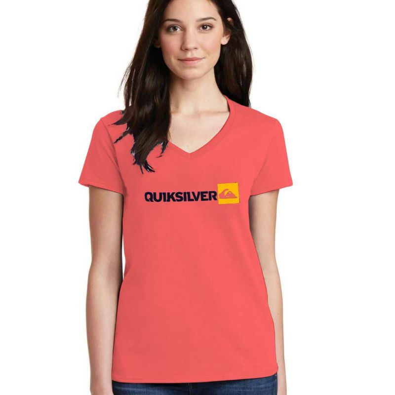 KAOS QUIKSILVER VNECK WANITA SALEM TSHIRT QUIKSILVER ATASAN QUIKSILVER