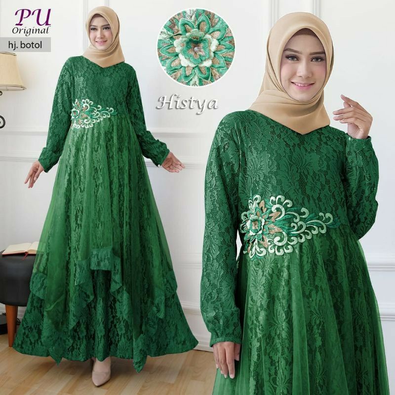 Histya Gamis Pesta Brukat Mewah Histya Gamis Pesta Muslimah