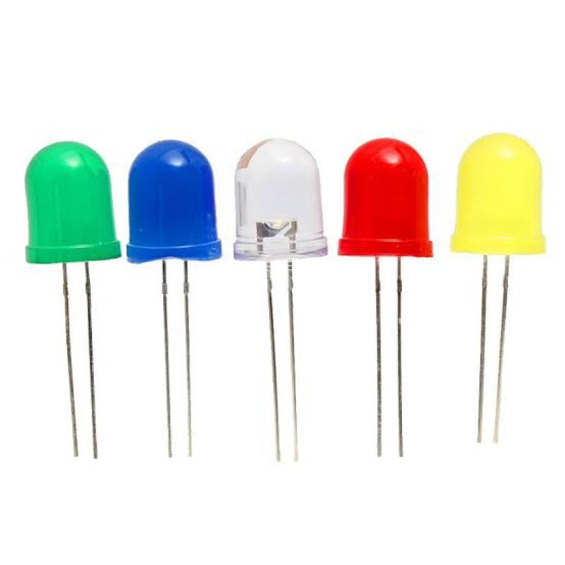 HARGA 10 PCS Lampu LED 5mm mika Biru Merah Putih Hijau Kuning Super Bright