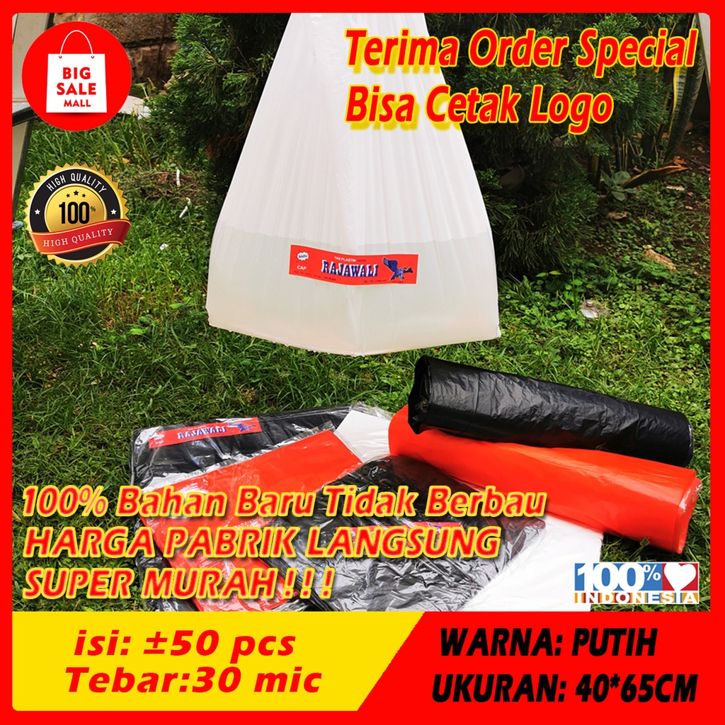 Kantong Plastik Kresek Rajawali 15/21/28/35/ isi50pcs Plastik Packing T shirt bag