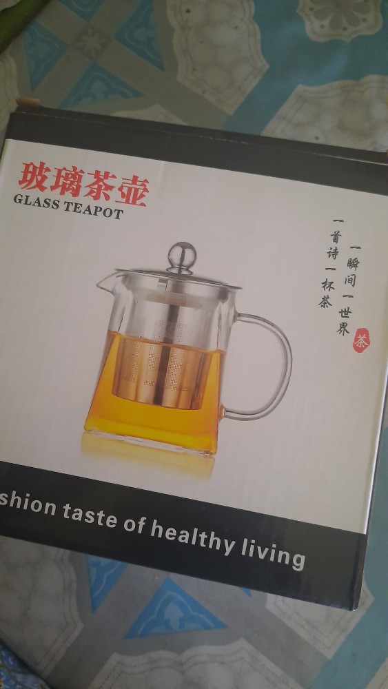 Teko Teh Kaca Kotak High Borosilicate / Teapot Square Heat Resistant / Tea Pot Infuser 550ml 750ml