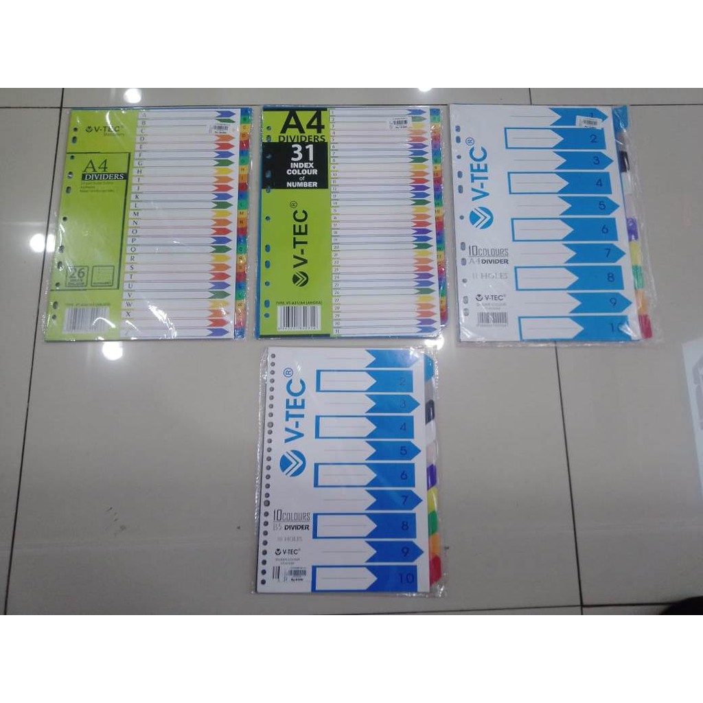 

V Tec divider B5 A4 angka isi 10