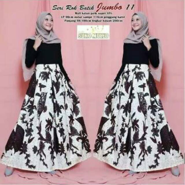 Umbrella Skirt Rok Panjang Klok Rampel Batik Bawahan Kebaya Jumbo