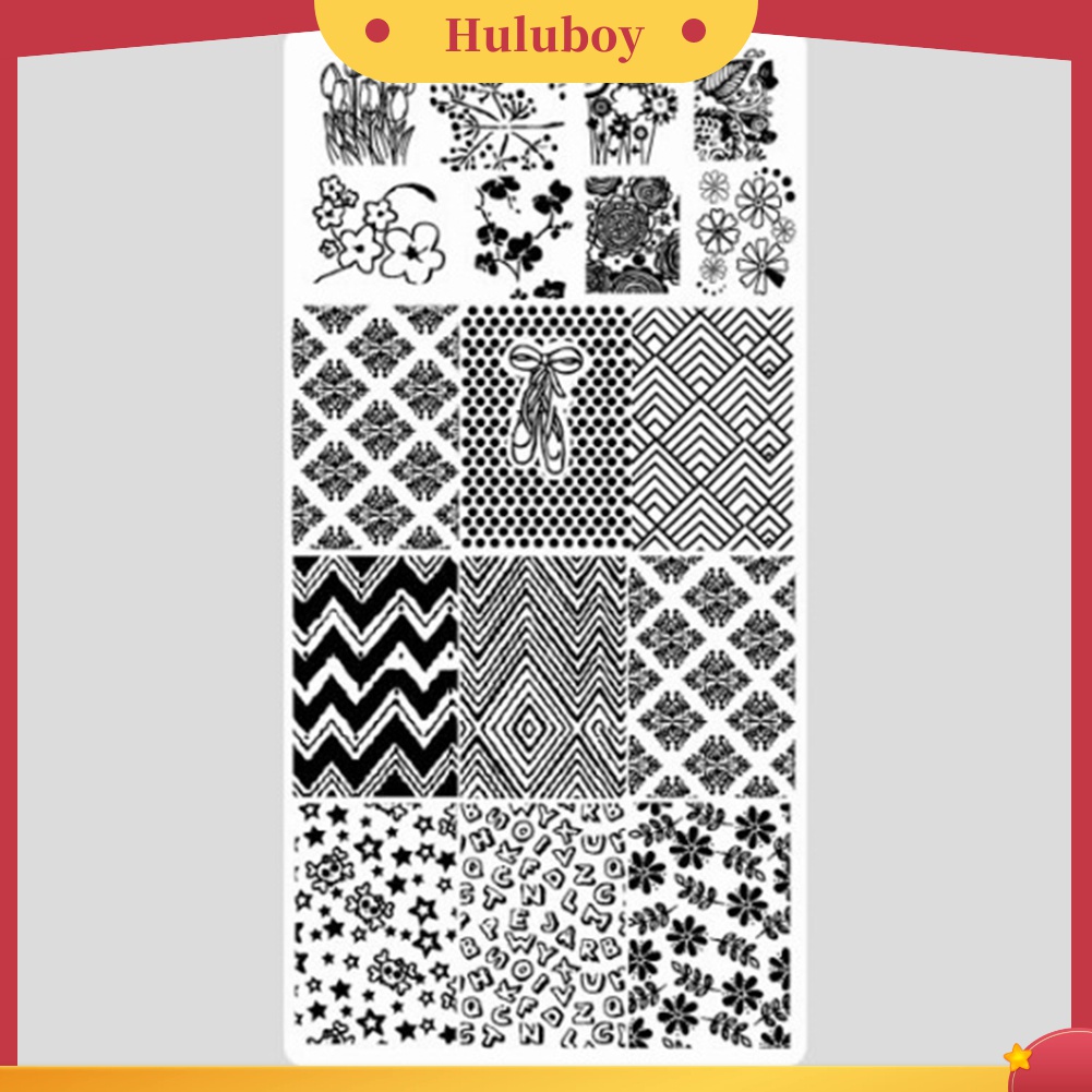Huluboy Huluboy♡ Plat Stempel Cetakan Kuteks Nail Art Manicure Untuk Wanita