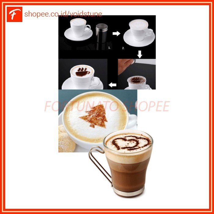 Cetakan Busa Foam Kopi Latte Art 16 PCS JJYE01 White Grab Medan