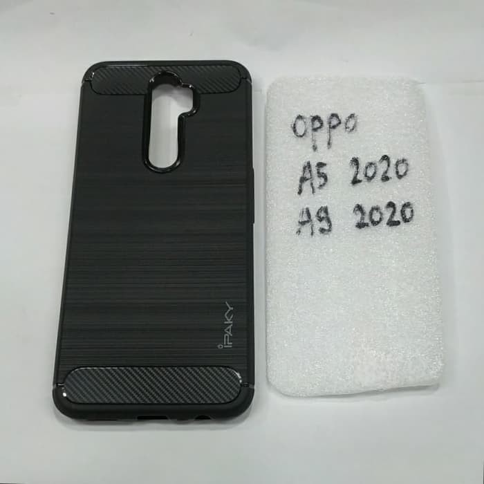 karet OPPO A5 2020 softcase ipaky OPPO A5 2020 silikon karet hitam