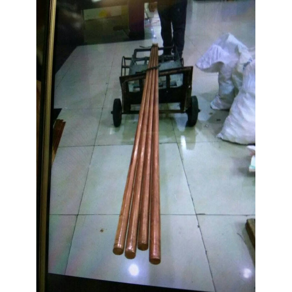 Termurah Rod Tembaga 5/8" pjg 1 meter for Grounding |elektronik| Kelistrikan|Safety